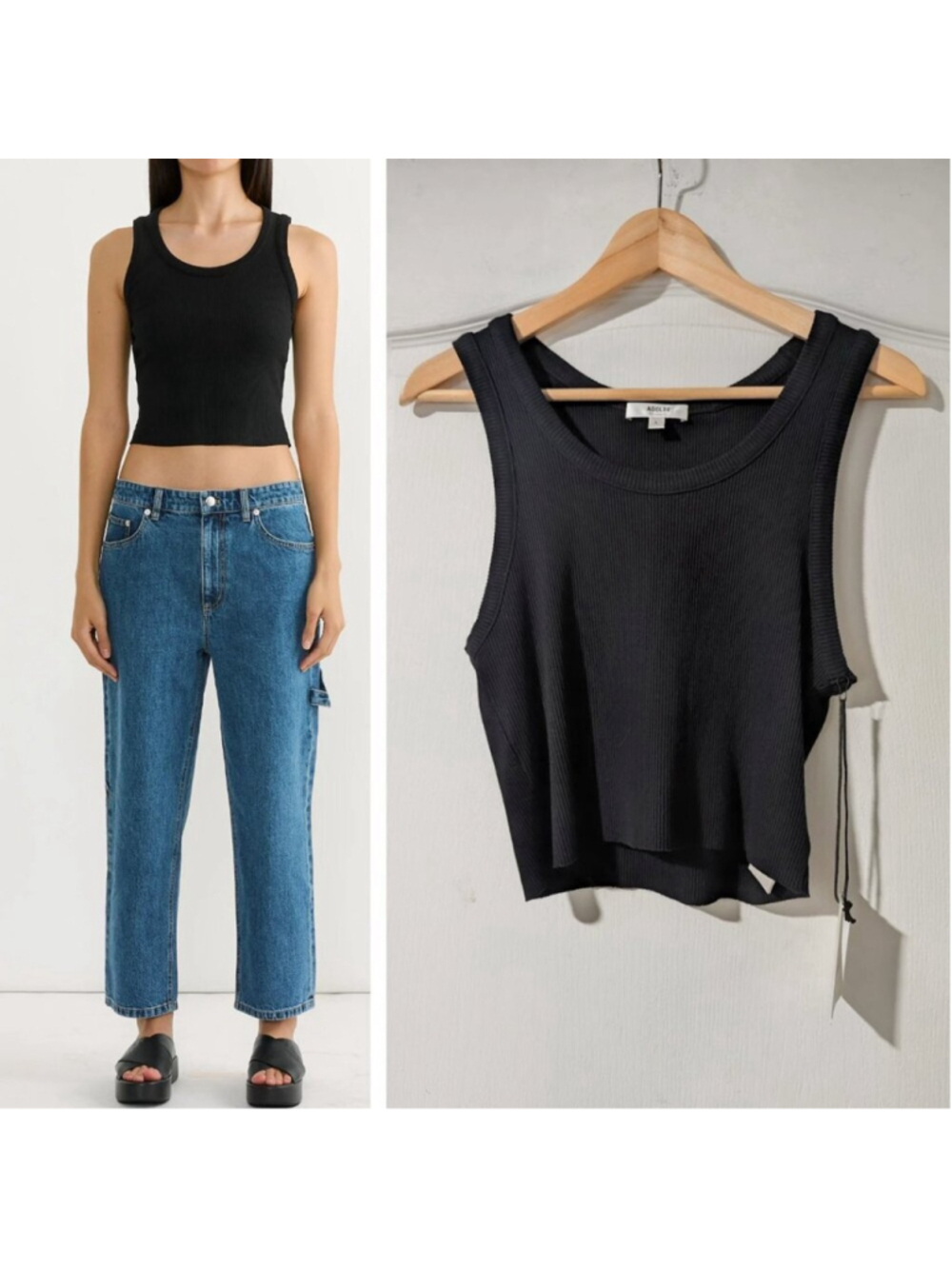 AGOLDE | Cropped Poppy Tank In Black